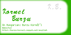 kornel burzu business card